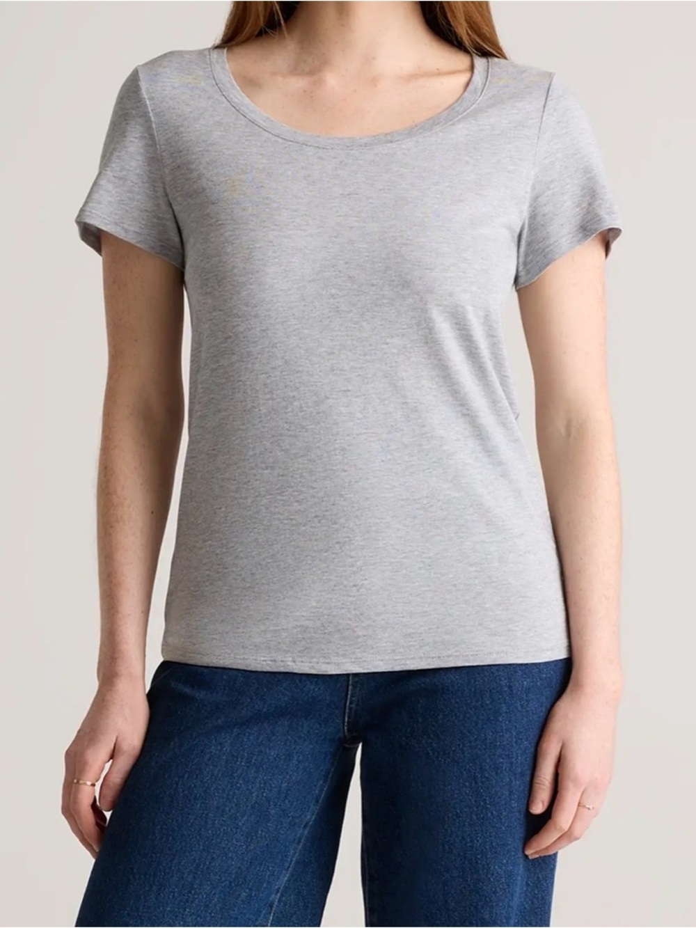 Quince cotton modal scoop neck tee gray S